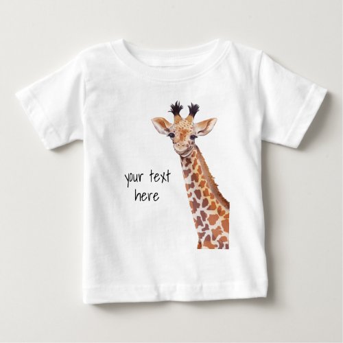 Cute Baby Giraffe Personalized  Baby T_Shirt