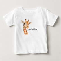 Cute Baby Giraffe Personalized Baby T-Shirt