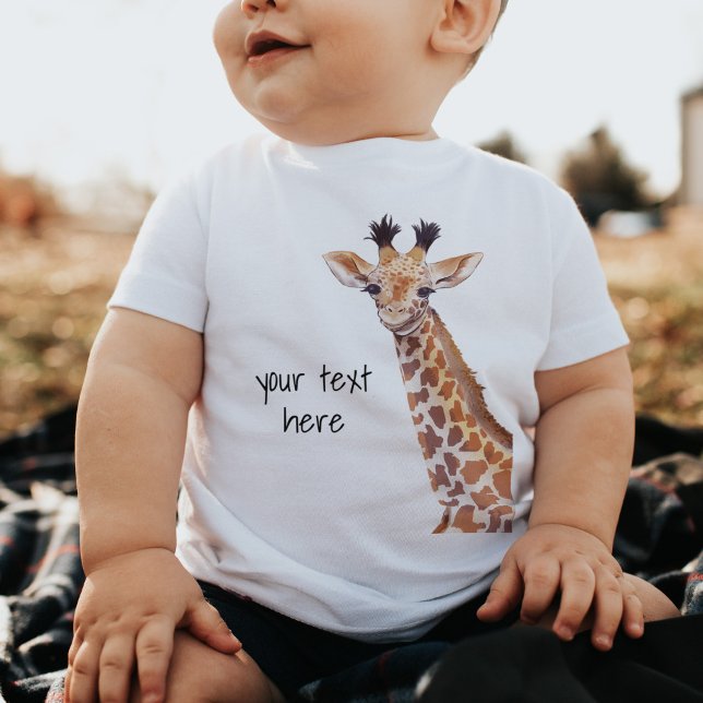 Cute Baby Giraffe Personalized  Baby T-Shirt (Creator Uploaded)