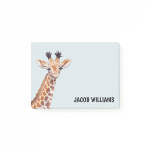 Cute Baby Giraffe Personalized Name  Post-it Notes