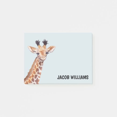 Cute Baby Giraffe Personalized Name  Post_it Notes