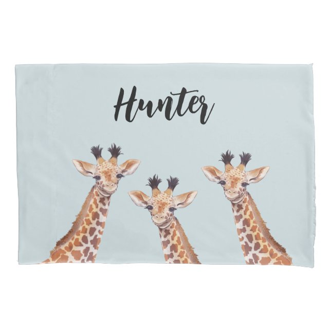 Cute Baby Giraffe Personalized Pillow Case (Front)