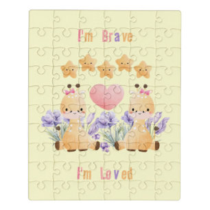 Cute Baby Giraffe Puzzle I'm Brave - I'm Loved