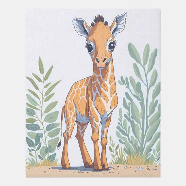 Cute Baby Giraffe Rug Nursery Room Area Carpet (Front (Vertical))