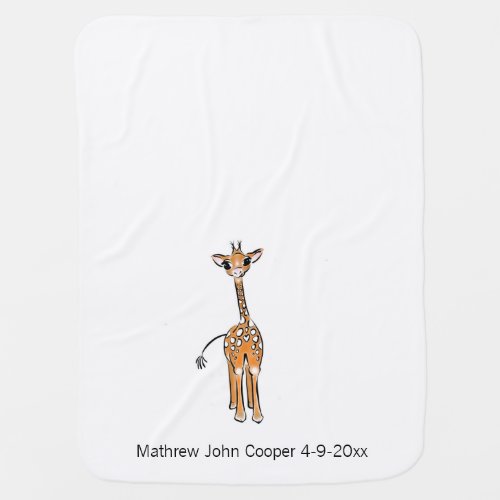 Cute Baby Giraffe safari animals Baby Blanket