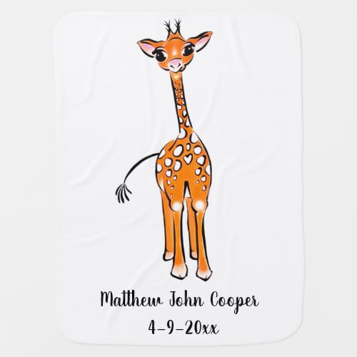 Cute Baby Giraffe safari animals  Baby Blanket