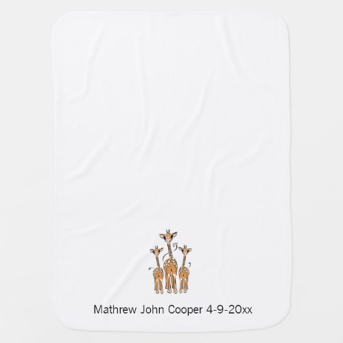 Cute Baby Giraffe safari animals Baby Blanket