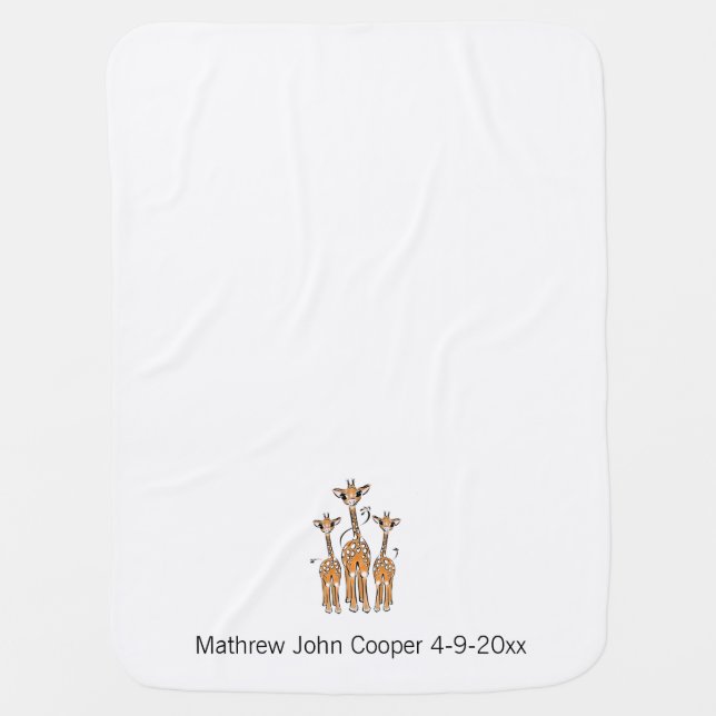 Cute Baby Giraffe, safari animals Baby Blanket (Front)