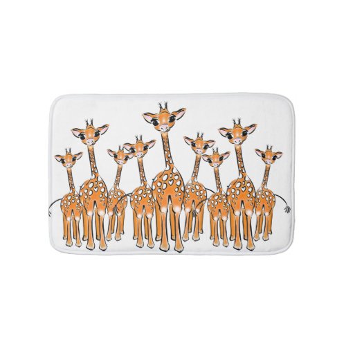 Cute Baby Giraffe safari animals Bath Mat