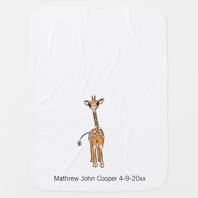 Cute Baby Giraffe, safari animals Blanket (Front)