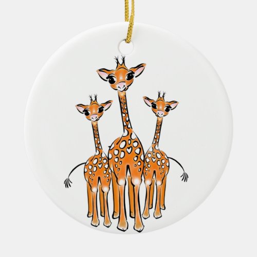 Cute Baby Giraffe safari animals Ceramic Ornament