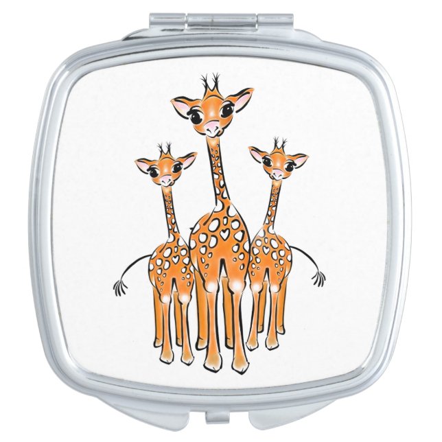 Cute Baby Giraffe, safari animals Compact Mirror (Front)