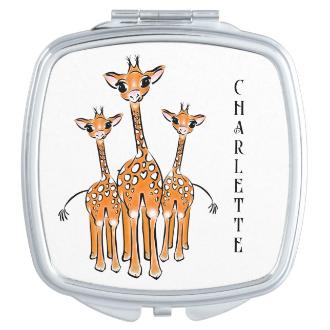 Cute Baby Giraffe, safari animals Compact Mirror (Front)