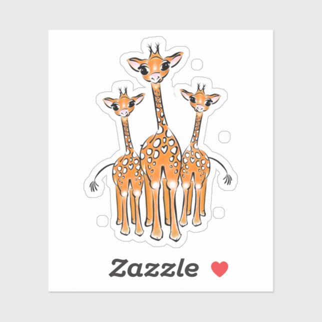 Cute Baby Giraffe, safari animals  Sticker (Sheet)