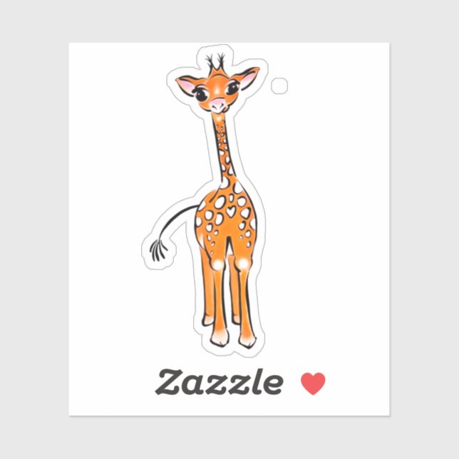 Cute Baby Giraffe, safari animals  Sticker (Sheet)