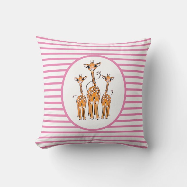 Cute Baby Giraffe, safari animals Throw Pillow (Front)