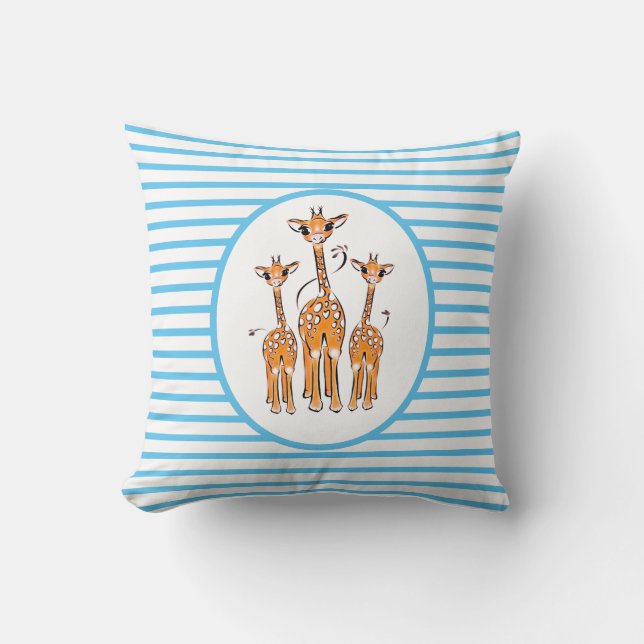 Cute Baby Giraffe, safari animals Throw Pillow (Front)