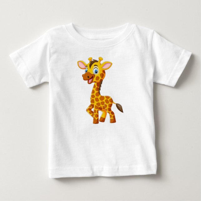 Cute Baby Giraffe Smiling Cartoon-35280 Baby T-Shirt (Front)