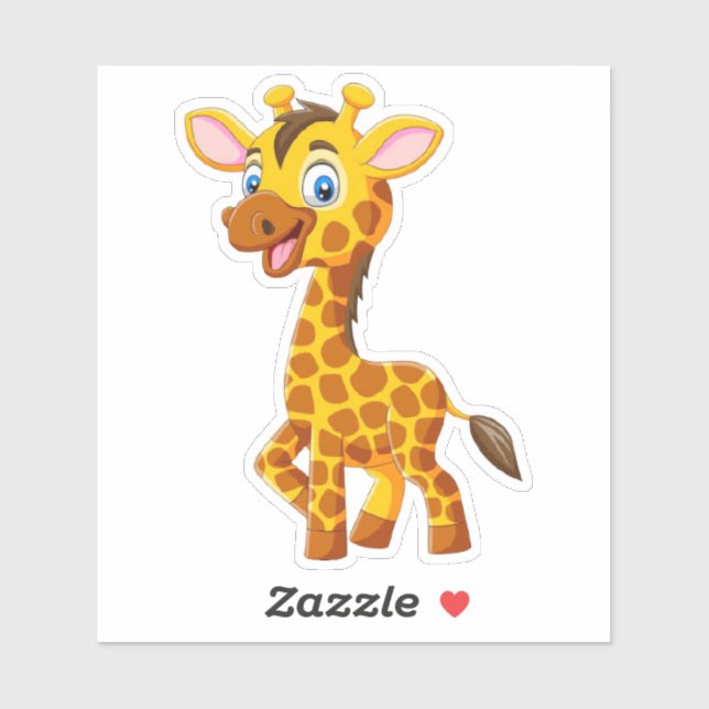 Cute Baby Giraffe Smiling Cartoon-35280 Sticker (Sheet)