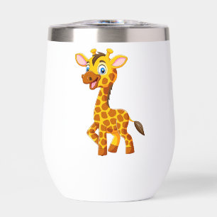 Cute Baby Giraffe Smiling Cartoon-35280 Thermal Wine Tumbler