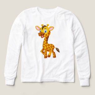 Cute Baby Giraffe Smiling Cartoon-35280 Tri-Blend Shirts