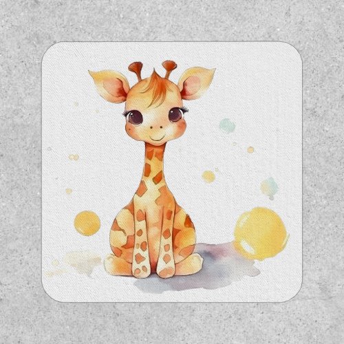 Cute Baby Giraffe Square Patch