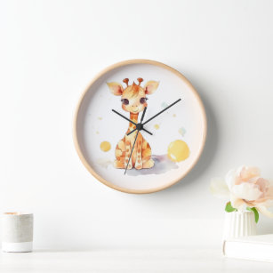 Cute Baby Giraffe Wall Clock