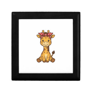 Cute Baby Giraffe with Bow Vintage Vector Design_1 Gift Box