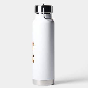 Cute Baby Giraffe with Bow Vintage Vector Design_1 Water Bottle