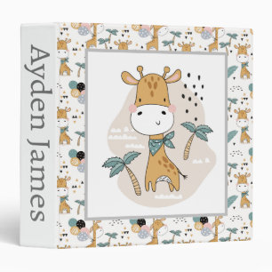 Cute Baby Giraffes 3 Ring Binder