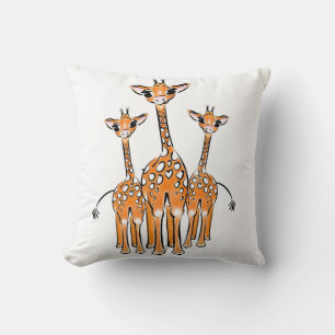Cute Baby Giraffes, safari animals Throw Pillow