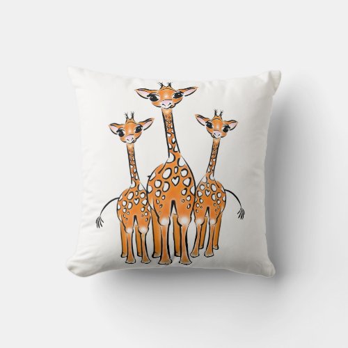 Cute Baby Giraffes safari animals Throw Pillow