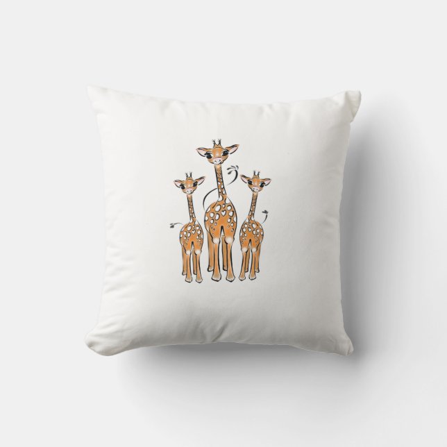 Cute Baby Giraffes, safari animals Throw Pillow (Front)
