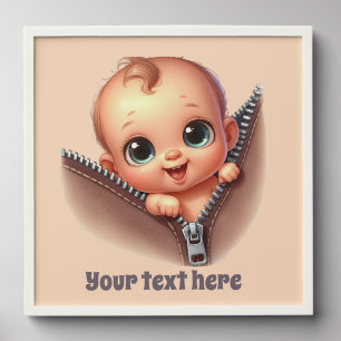 Cute baby girl add text Nursery Peel And Stick Photo Tile