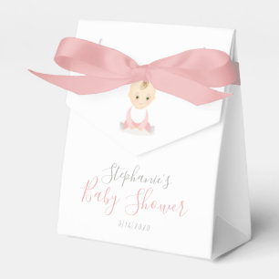 Cute Baby Girl and her Mobile Baby Shower Favor Boxes
