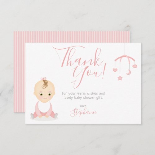 Cute Baby Girl and her Mobile Baby Shower Invitation