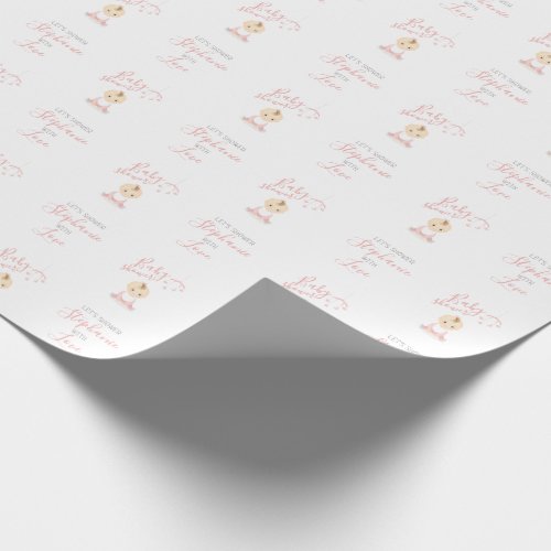 Cute Baby Girl and her Mobile Baby Shower Wrapping Paper