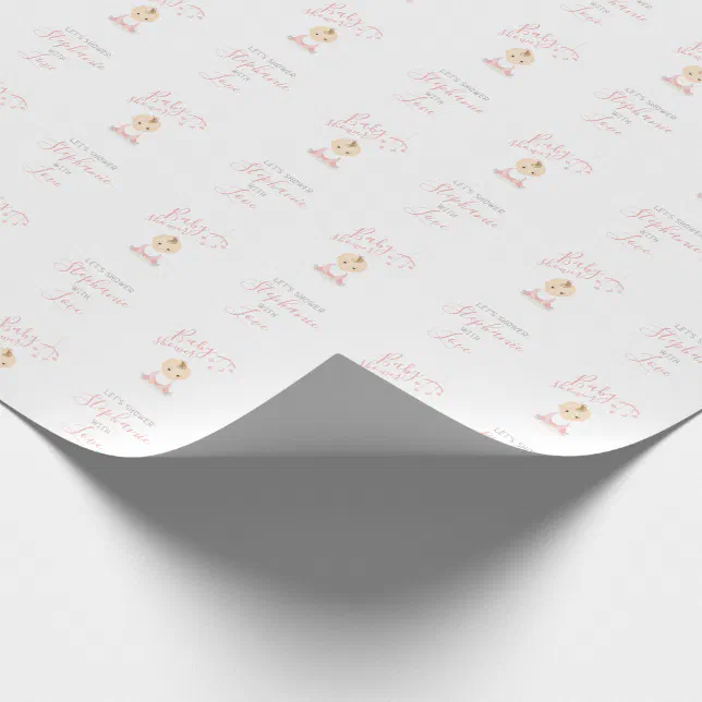 Cute Baby Girl and her Mobile Baby Shower Wrapping Paper | Zazzle