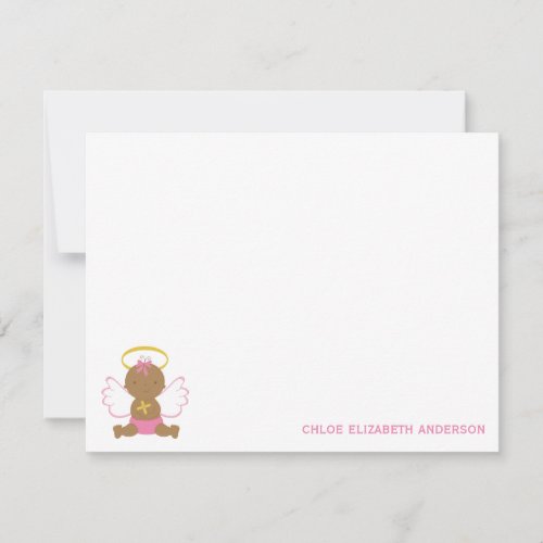 Cute Baby Girl Baptism Thank You Notes Invitation
