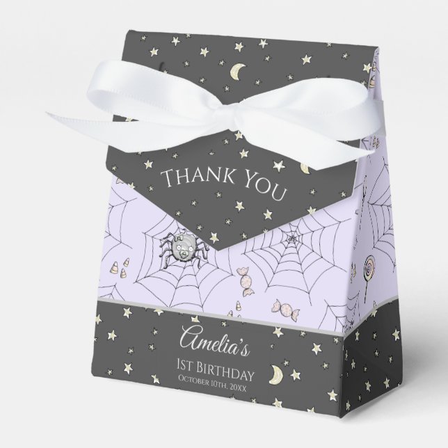 Cute Baby Girl Bats Halloween & Fall Favor Boxes (Front Side)