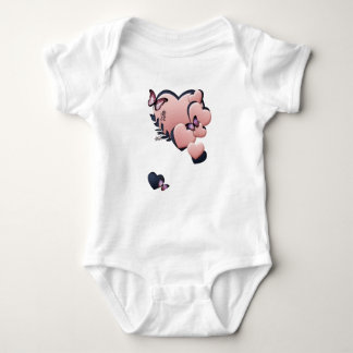 Cute Baby Girl Bodysuit with Pink Teddy Bear