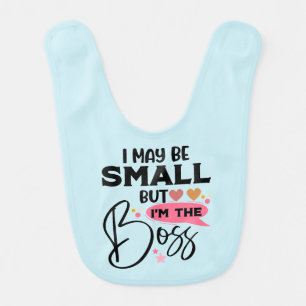 Cute baby girl boss word art  bib