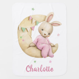 Cute baby girl bunny Baby Blanket