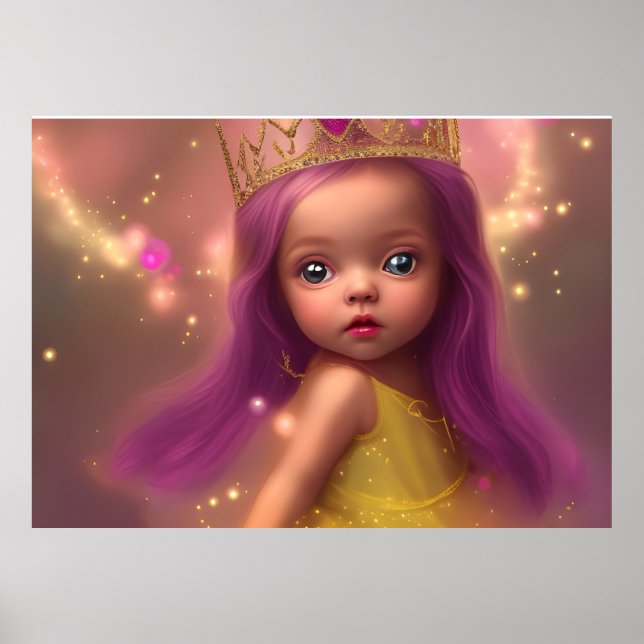 Cute baby girl butterfly wings purple pink 2 poster (Front)