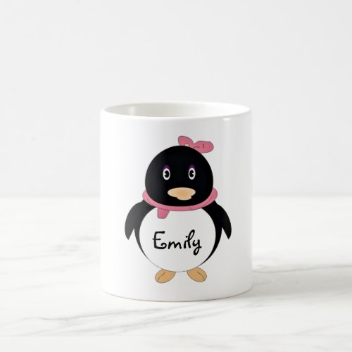 Cute Baby Girl Cartoon Penguin Personalized Coffee Mug