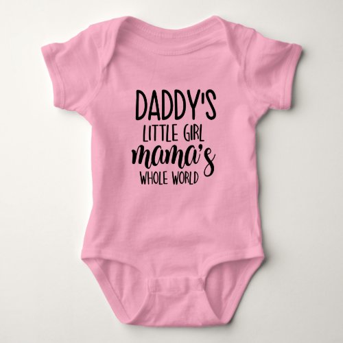 Cute baby girl Daddy Mommy word art Baby Bodysuit