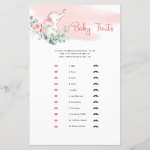 Cute baby Girl Elephant Eucalyptus Baby Traits 