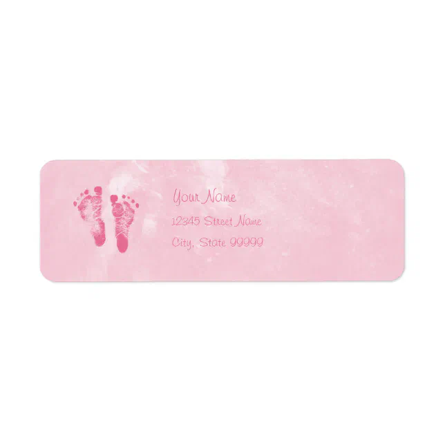 Cute Baby Girl Footprints With Name Label | Zazzle