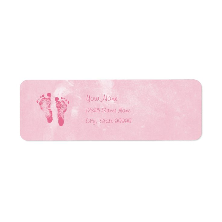 Cute Baby Girl Footprints With Name Label | Zazzle