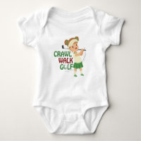 cute baby girl golfing word art 